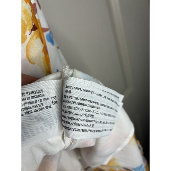 Abercrombie NWT Flutter Sleeve Orange Floral Midi Dress Small V Neck Sleeveless - Picture 4 of 7